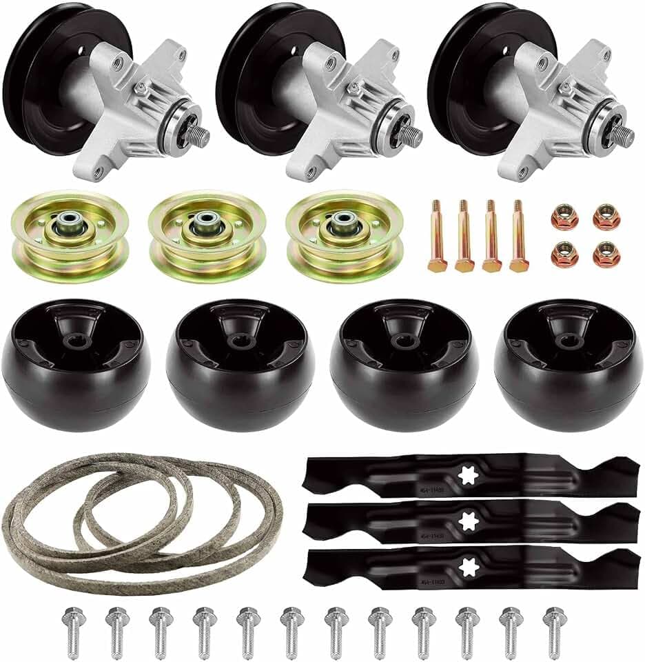 50 inch Deck Rebuild Kit 618-04126 Spindle Assembly for Cub Cadet RZT50 LT1050 ZT50, for Troy Bilt Mustang RZT50 Mustang XP, Includes Blade 742-04053 Idler 756-04129 Belt 1/2" x 134" Wheel 734-04155