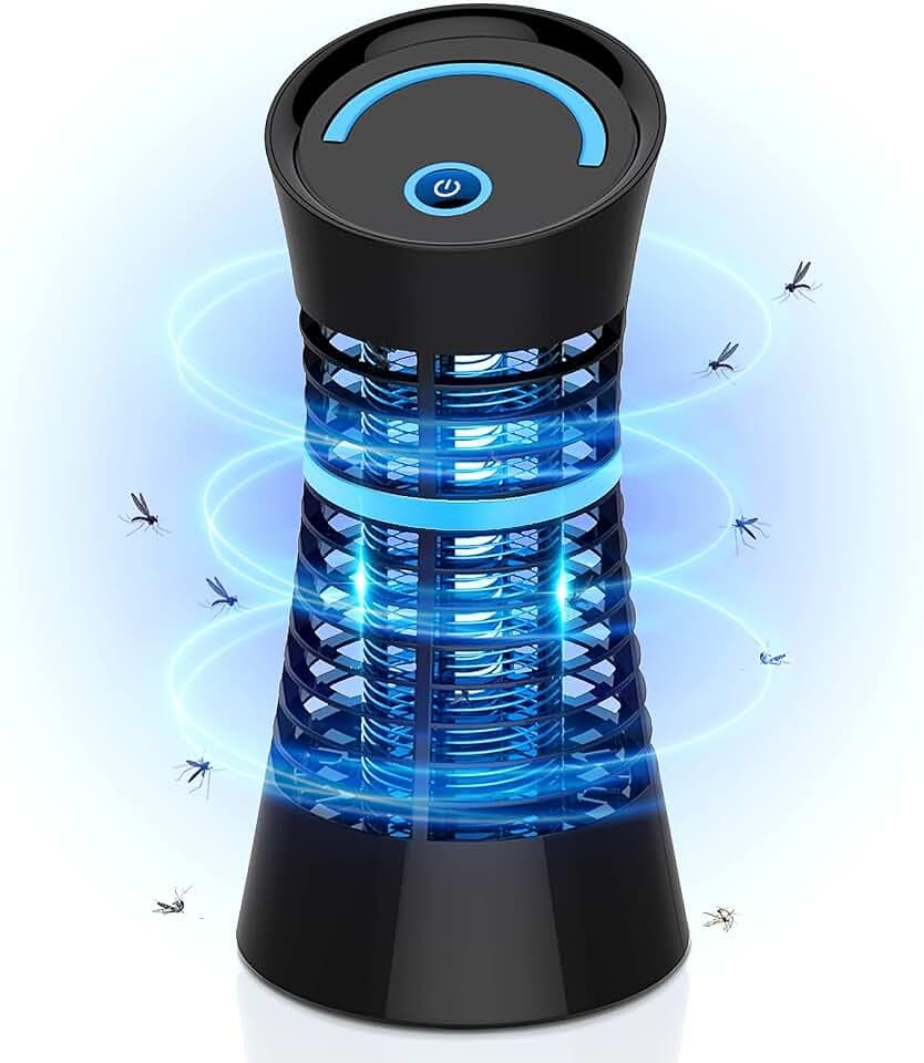 Insektenvernichter Elektrisch, UV-Licht Mückenlampe gegen Mücken und Motten mit Hochspannungsgitter, Mückenfalle Fliegenfalle für Innen, Schlafzimmer, Küche und Balkon