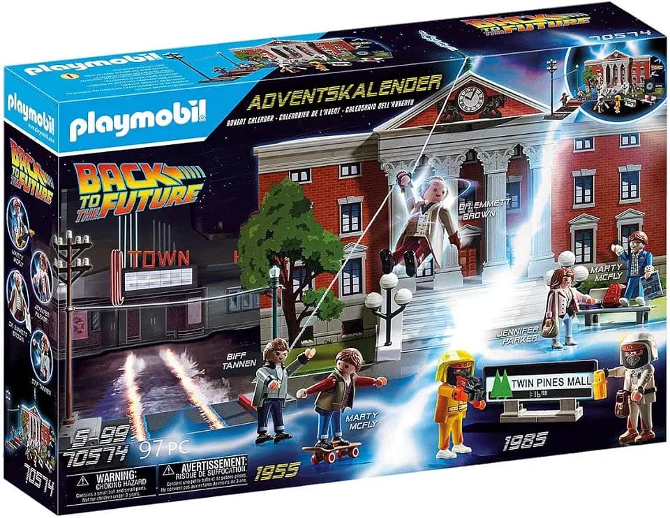 PLAYMOBIL Adventskalender 2021-70574 Back to The Future mit Sammelfiguren und Zubehörteilen der Science-Fiction-Triologie hinter jedem Türchen, 97-teilig, Ab 5 Jahren