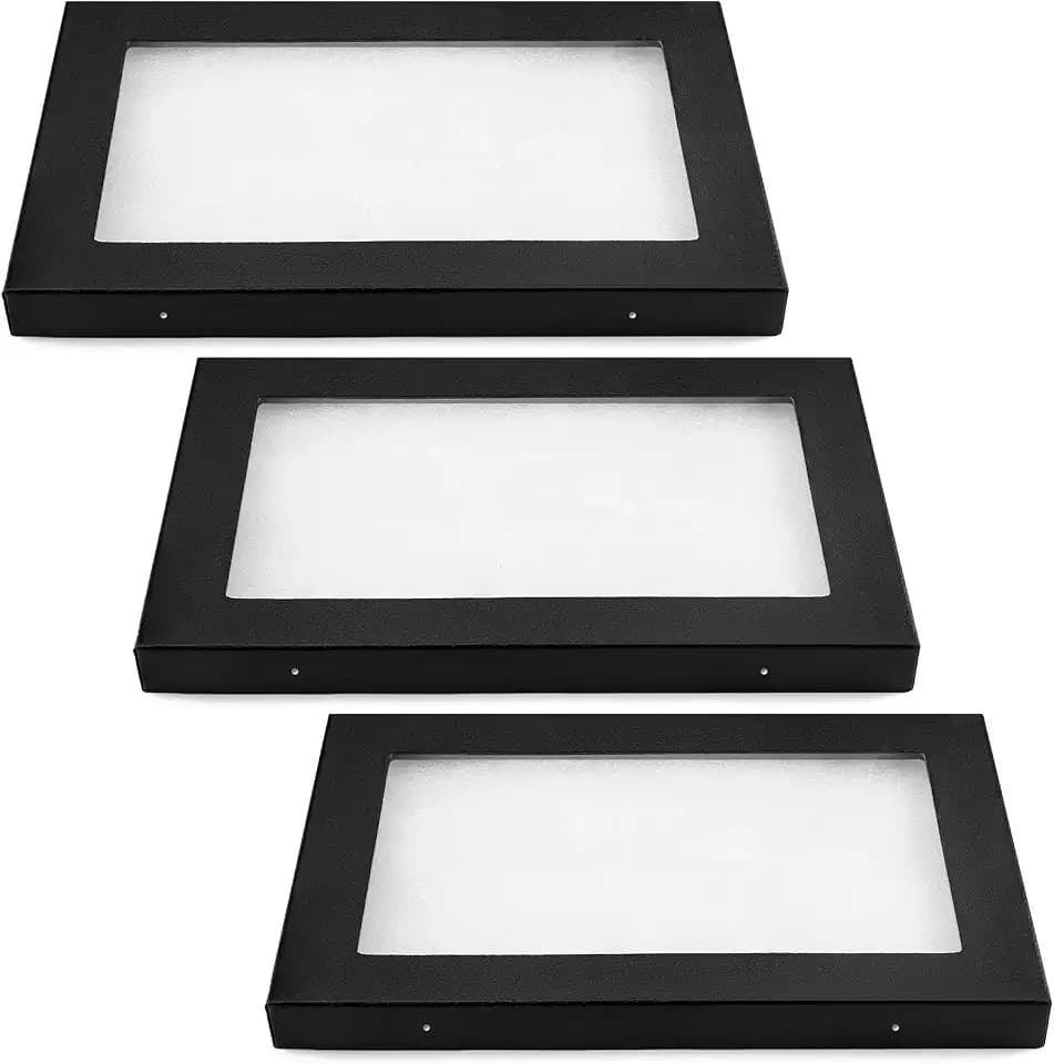 Landical 3 Pcs Jewelry Display Case Bulk 12 x 8 x 0.98 Inch