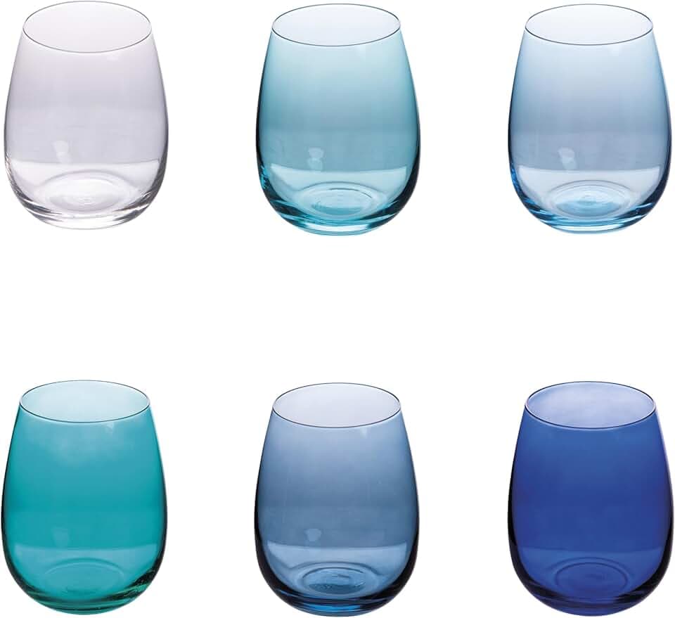6er Set Wassergläser 500ml aus Glas Happy Hour Ocean
