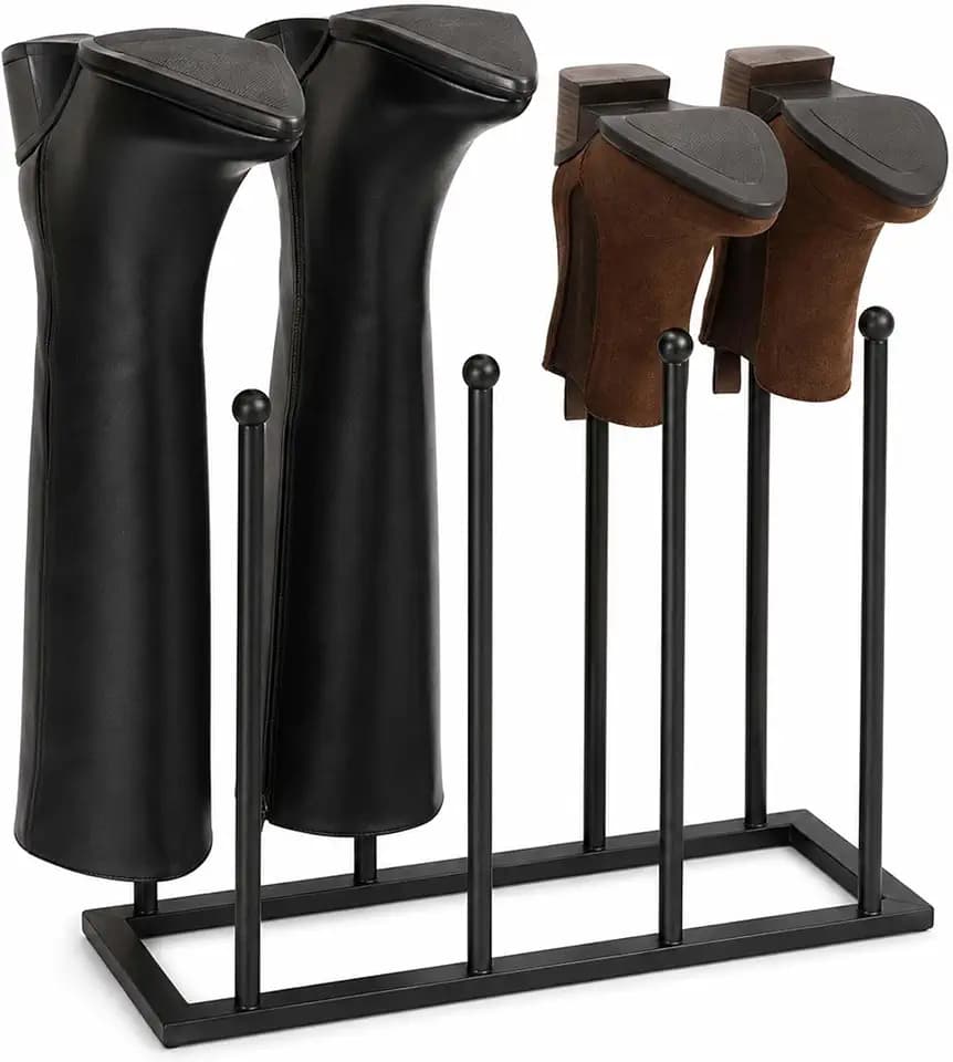 Relaxdays Stiefelhalter, 4 Paar, HxBxT: 45 x 41 x 25 cm, schwarz
