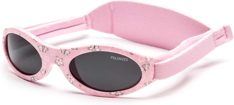 Kiddus Sonnenbrille für Baby 6 bis 18 Monate, UV400 Schutz Kategorie 4, polarisierte Gläser für Jungen und Mädchen, flexibles Gestell mit verstellbarem Neoprenband, CE und ISO zertifiziert