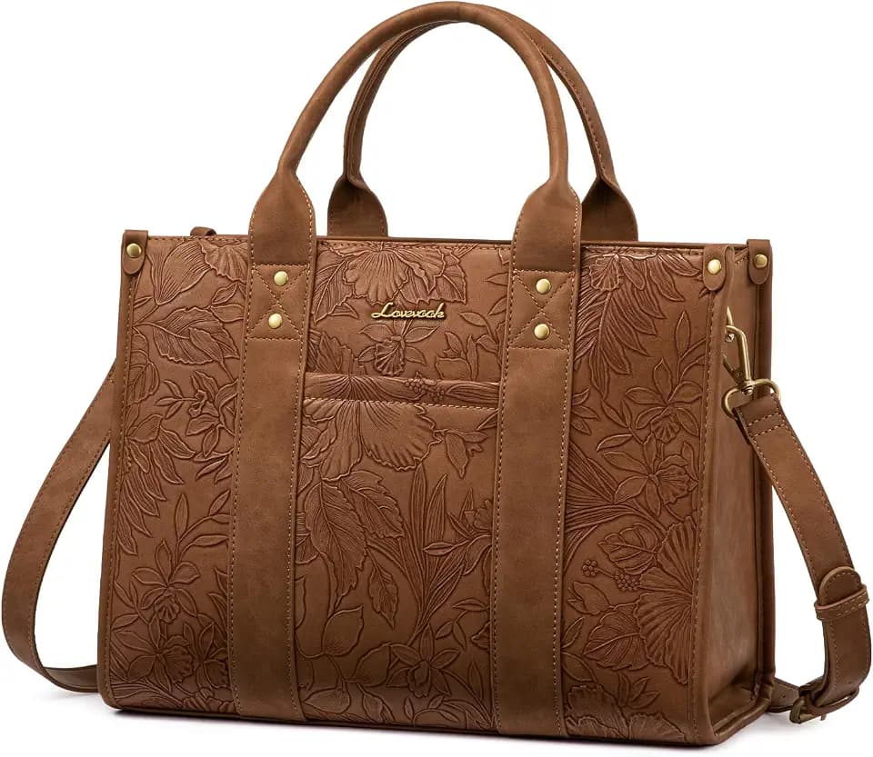 LOVEVOOK Purse for Women Leather Tote Bag Purse and Handbags, Satchel Shoulder Crossbody Top Handle Bags with Zipper