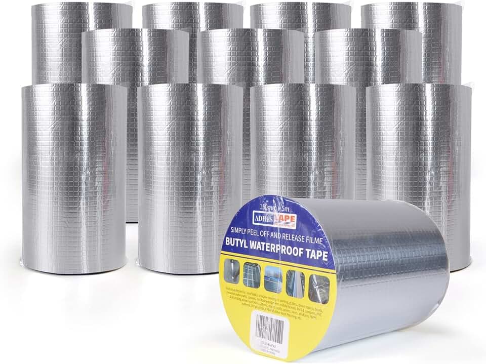 ADHES Butylband Dichtungsbänder 100mm x 5m，12Rollen