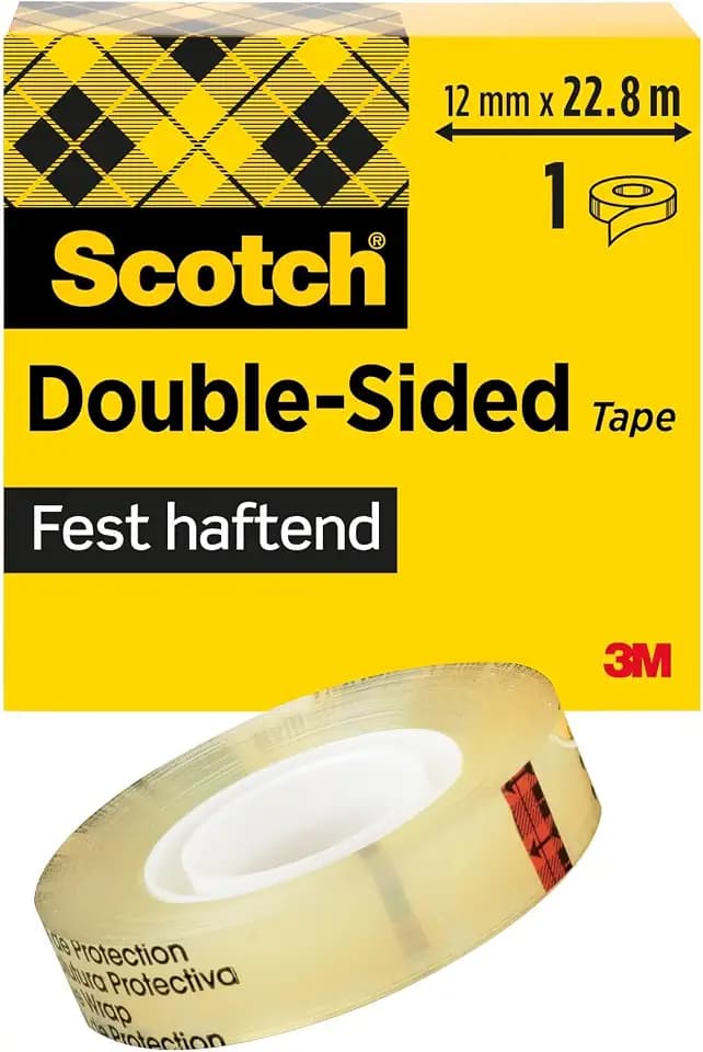 Scotch Doppelseitiges Klebeband, 1 Rolle, 12 mm x 22,8 m