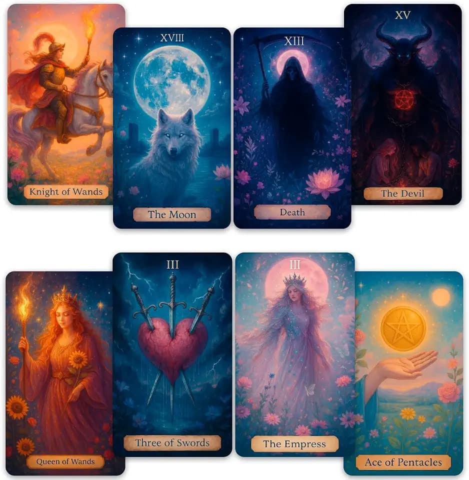 CRAFTERIAN Enchanted Gate Tarot – 78 Cards Deck with Guidebook | Fantasy Witchy Celestial Tarot Cards for Beginners & Advanced Readers