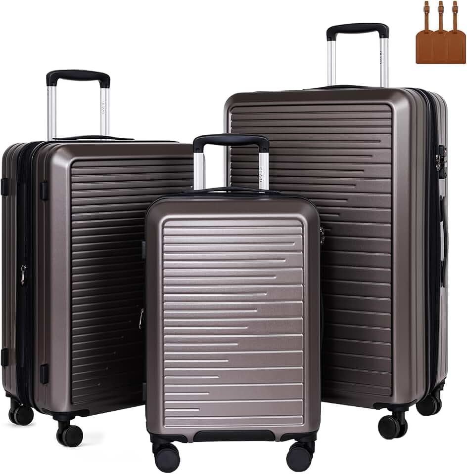 OUZZO Expandable Luggage Sets 5 Piece PC Hardshell Lightweight 20/24/28"