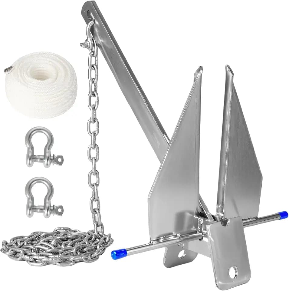 JY PERFORMANCE 5/8/10/13 lb Boat Anchor Kit with Chain, Rope and Shackles