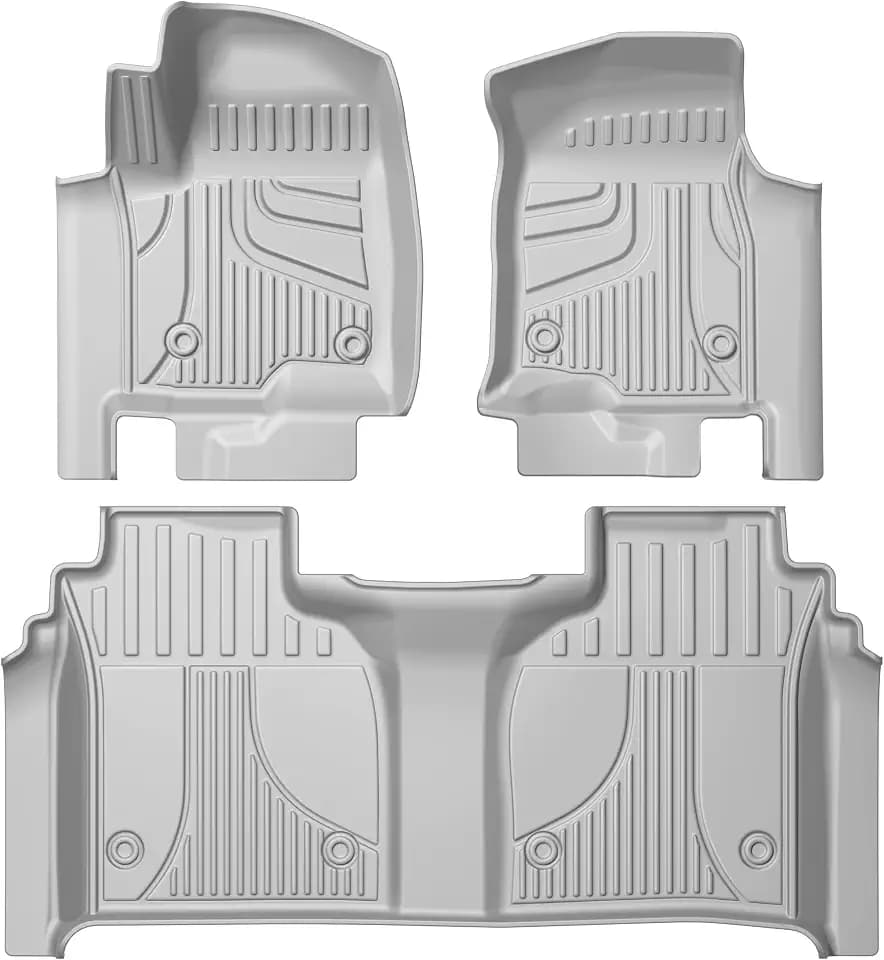 AOMSAZTO Gray Floor Mats for Chevy Silverado/GMC Sierra 2019-2026 Crew Cab