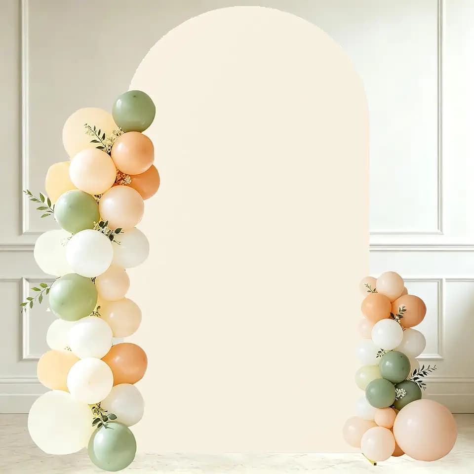 7.2ft Wedding Arch Backdrop Covers, Beige