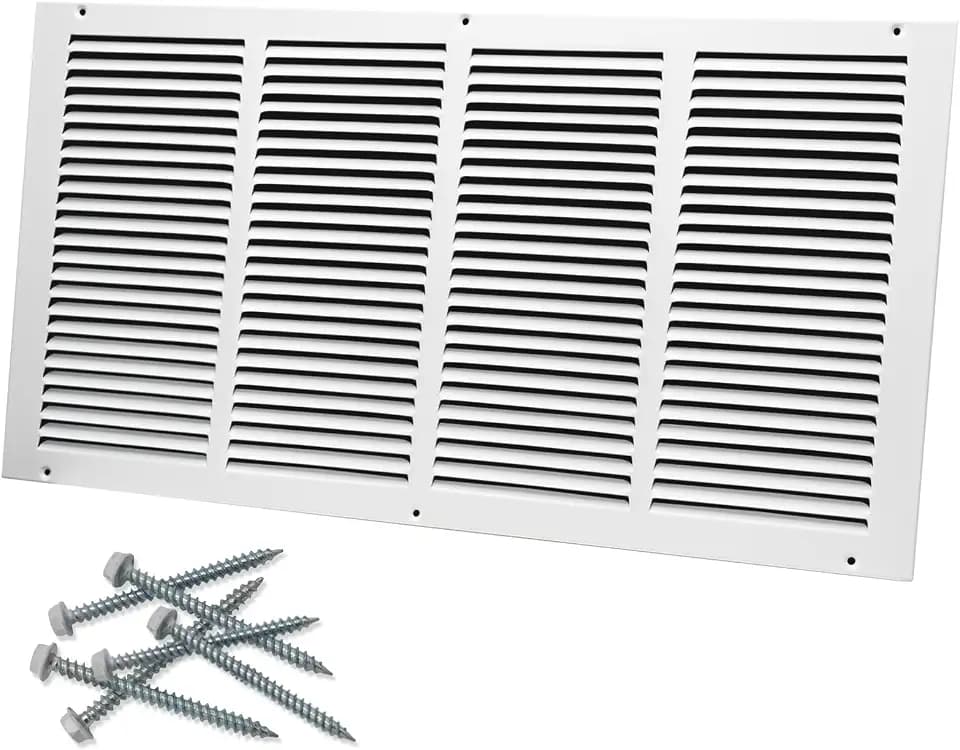 Howeall 24"W x 12"H [Duct Opening Size] Steel Return Air Grille, Air Return Vent Cover for Ceiling and Sidewall - HVAC Air Vent Covers - [Outer Dimensions: 25.75"W x 13.75"H]