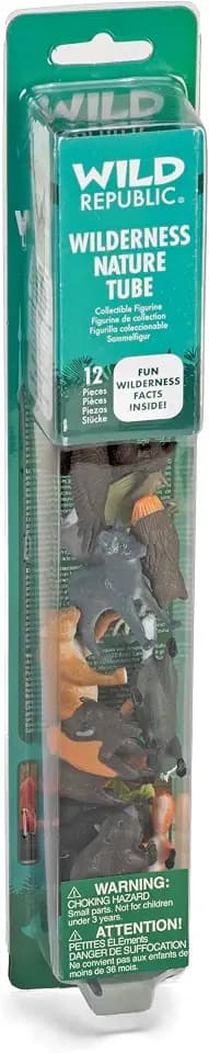 Wild Republic Wilderness Nature Tube, Woodland Animals, Forest Animal Figures, Kids Gifts, Educational Toys, 12-Pieces