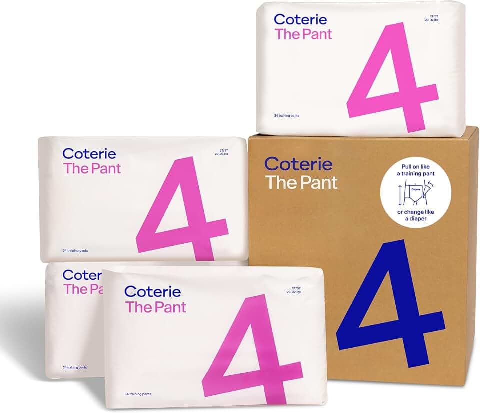 Coterie The Pant, Size 4 Refastenable Training Pants (2T/3T, 20-32lbs)