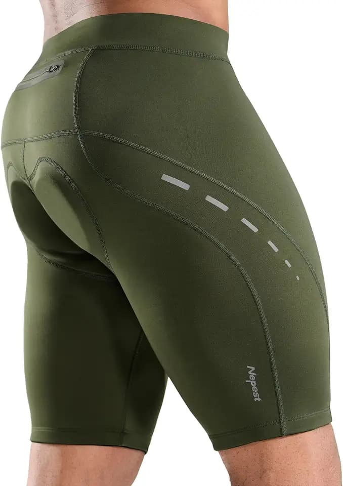 Nepest Herren-Fahrradhose, 4D-gepolstert, für Radfahren, Rennrad, Reiten, Biker, Mountainbike, Reißverschlusstaschen