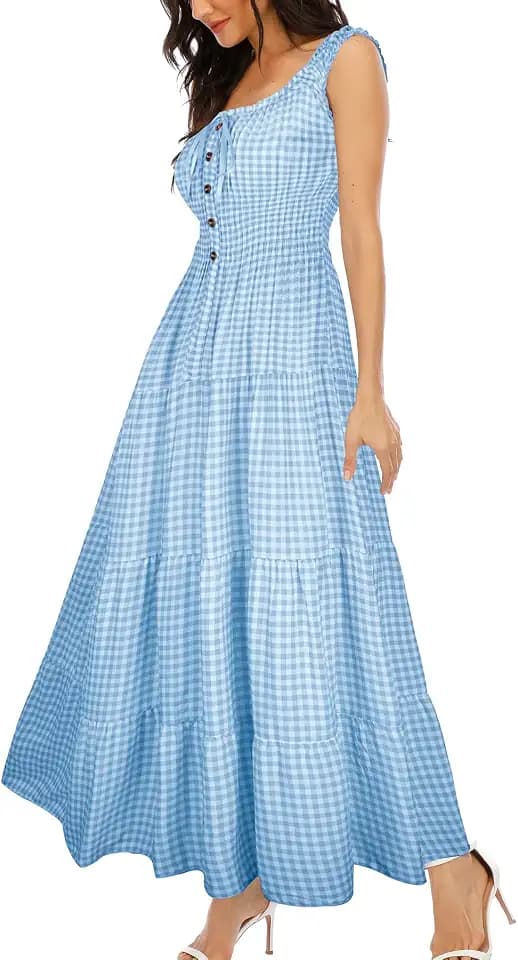 Women's 2026 Summer Boho Floral Print Tiered Casual Flowy Long Maxi Dress