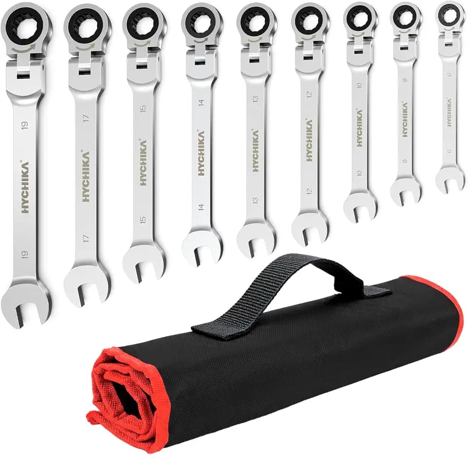 HYCHIKA Ringschlüssel Set 9Pcs für Kfz-Reparatur und Industrie-Wartung