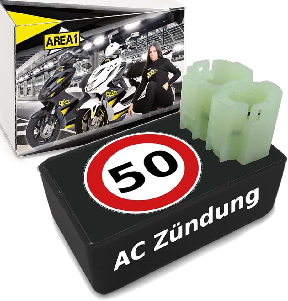 Area1 Ersatz CDI Zündbox AC Version für 50ccm 2Takt kompatibel mit ATU Explorer CPI Generic AGM Nova Motors Motowell Keeway GT Union Longija Mawi RS Ultima Ride Sprint Tauris Benero TNG MuZ Forstinger