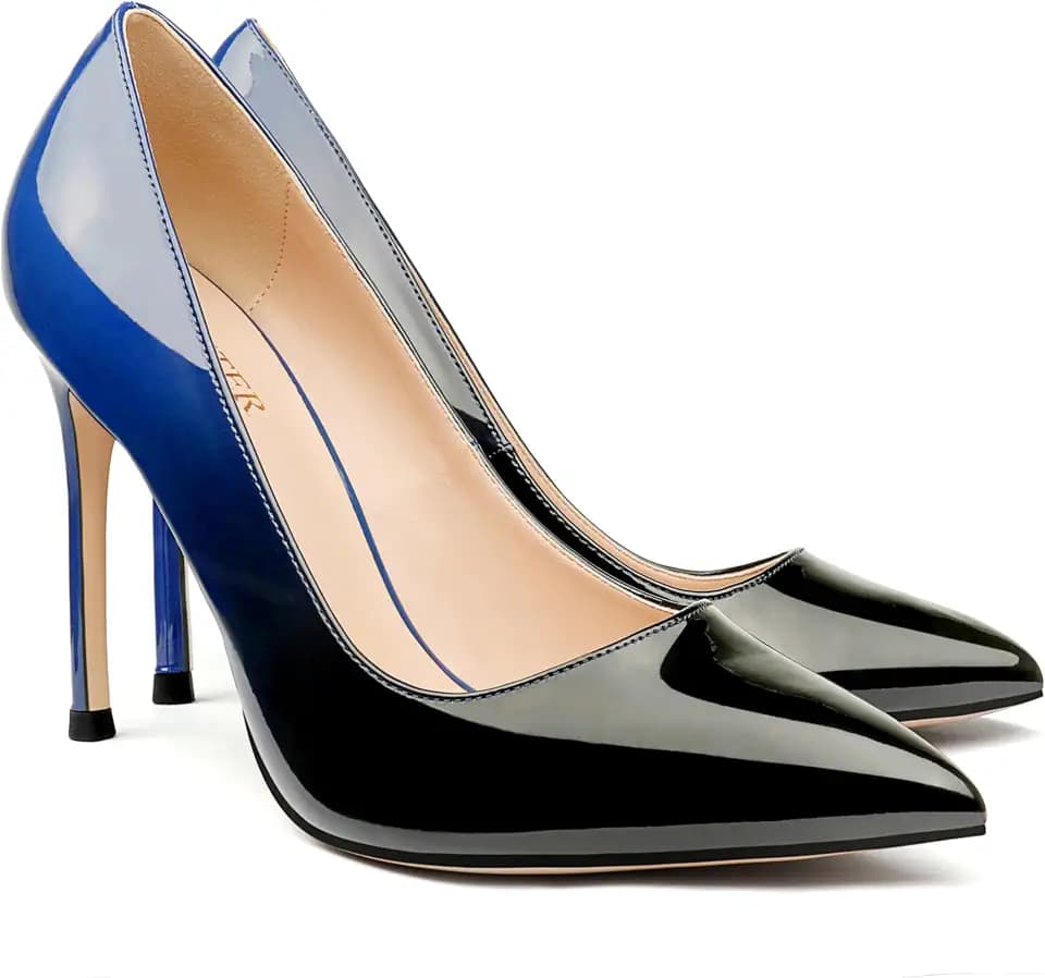 COLETER Women's 4 Inch Pumps Pointed Toe Dress Shoes Slip On Stiletto Pumps