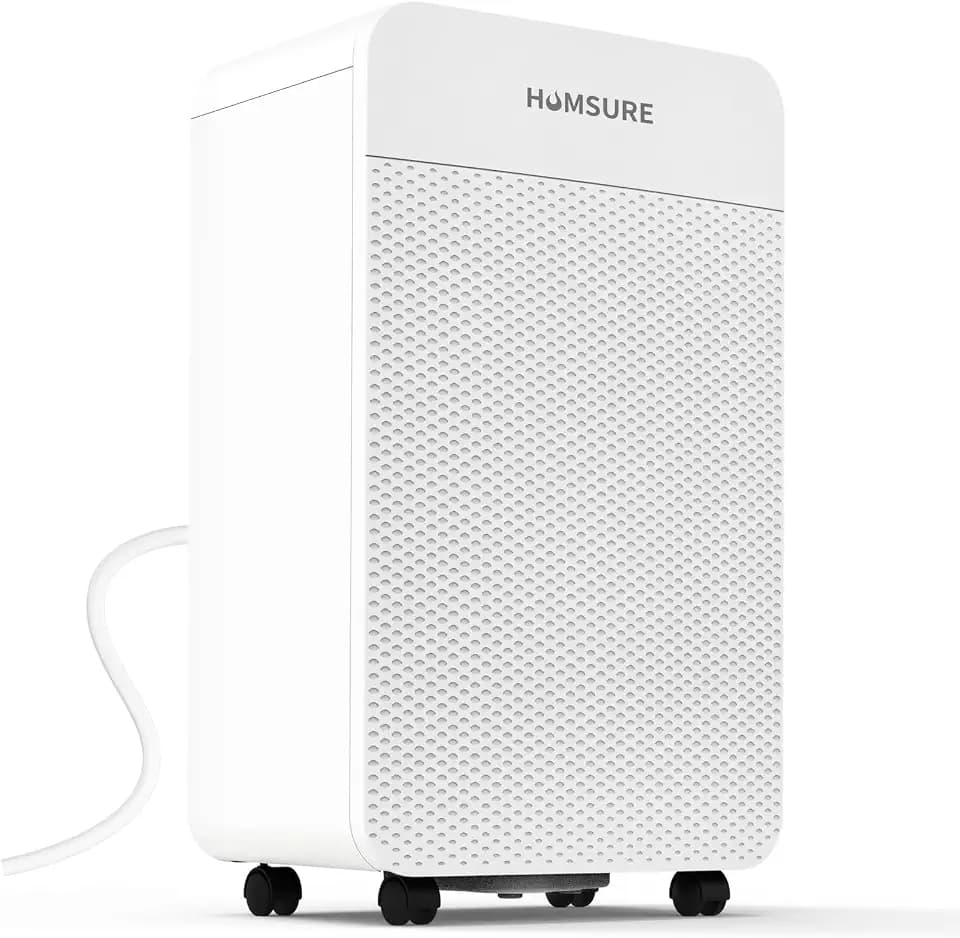 HUMSURE 4500 Sq. Ft Max 80 Pints Dehumidifier for Basement and Home, Bathroom, Bedroom, Equipped With Drainage Hose, Automatic Defrosting, 24-Hour Timer Function