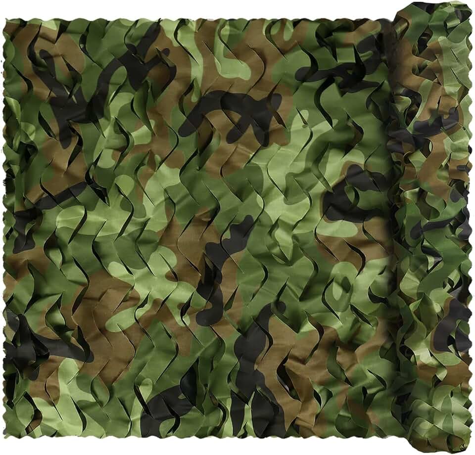 Tarnnetz Camouflage Netz Woodland Armee Tarnung Net für Deko Waldlandschaft Jagd Sichtschutz Outdoor Camping Garten Größen