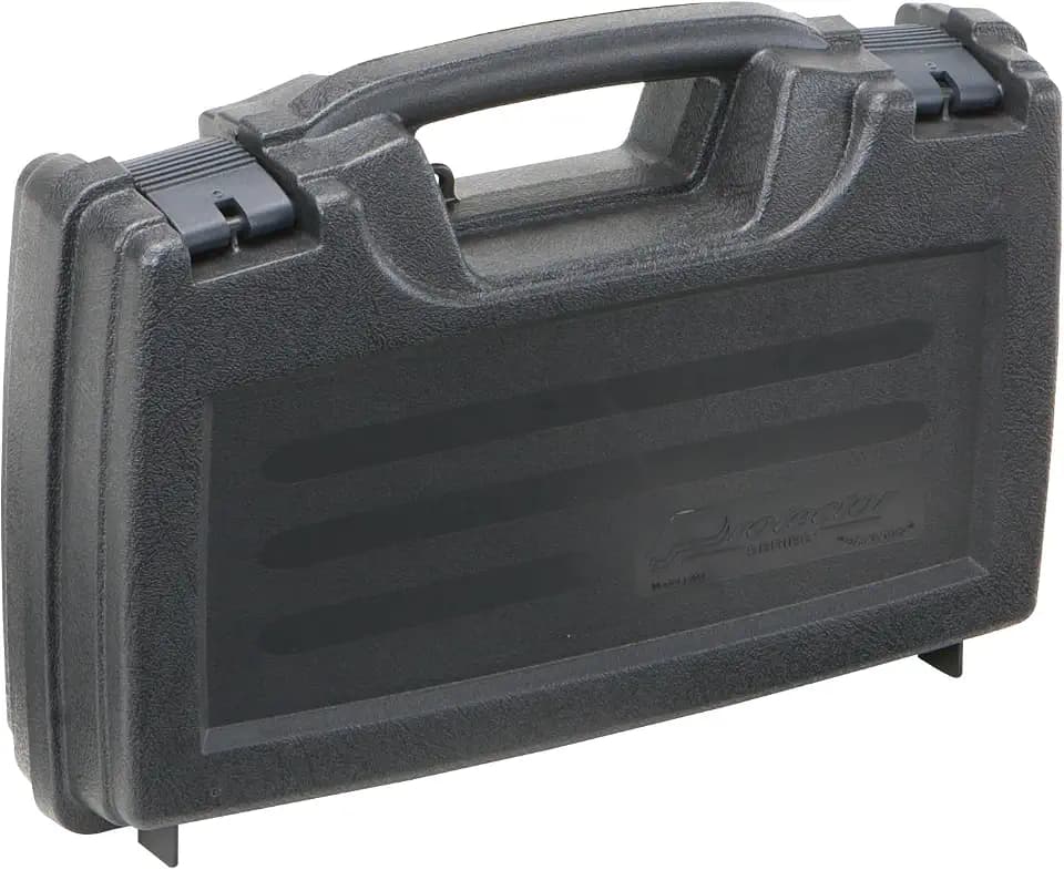 Plano Protector Series Single Pistol Case, Small, Black, Hunting Gun Case with Padlock Tabs and Foam Padding, Hard Plastic Pistol Case