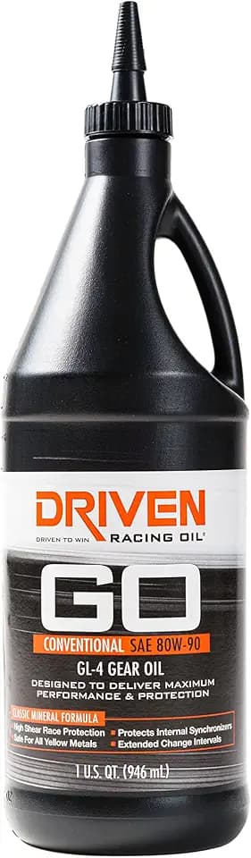 Driven Racing Oil Gear Oil, GL-4, 80W90, Conventional, 1 qt Bottle, Each