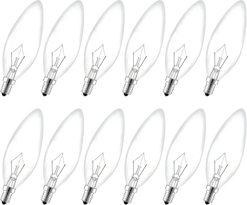 Artiva USA 40W Dimmable Candlelabra Bulb E12, 2700K Warm White, B10 Clear, for Chandelier,Ceiling Fan, Pendents or Arc Floor lamp (Set of 12)