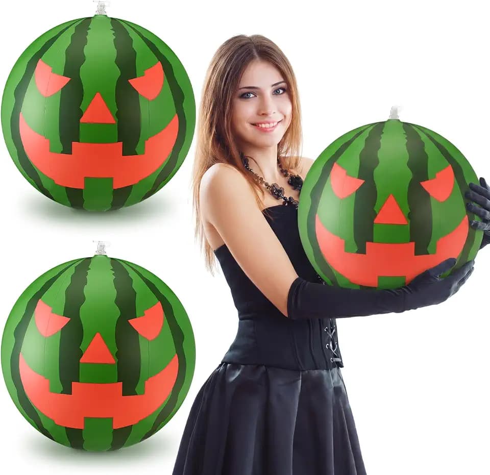 Jenaai 3 Pcs 12 In Halloween Inflatable Watermelon Pool Float Beach Ball