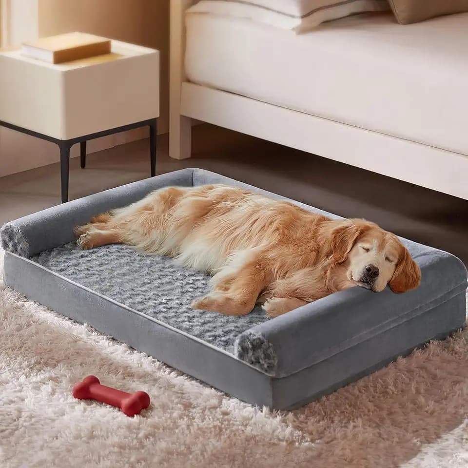 BFPETHOME Orthopedic Washable Large Dog Bed for Senior Dog Comfy Sleep