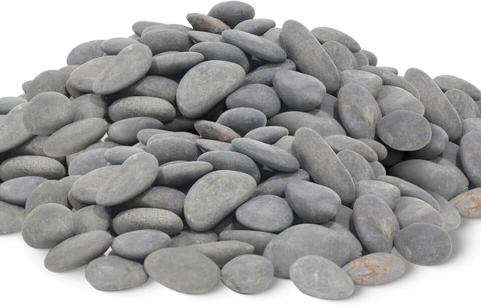 Quibbay 45 LB Mexican Beach Pebbles - 1-2 Inch Decorative River Rocks for Landscaping, Garden Paving, Plant Rocks, Crafting, Walkways, Backyard, Grey Natural Unpolished Bulk Stones