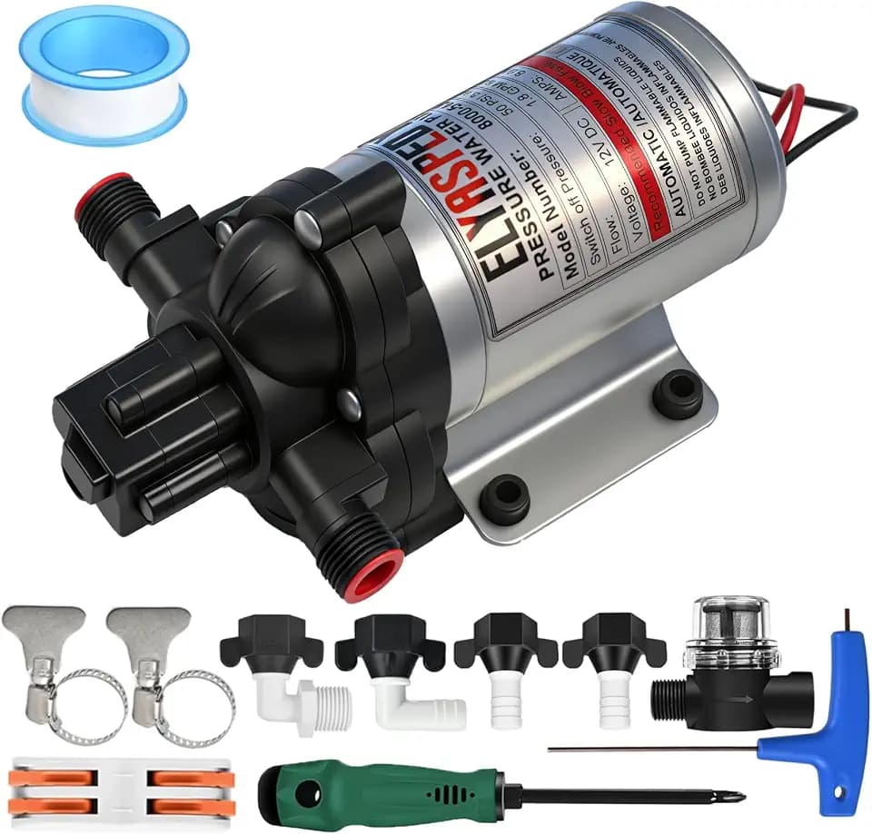 2026 Upgraded 8000-543-236 RV Fresh Water Pump, 12 V DC 1.8 GPM, 50 PSI