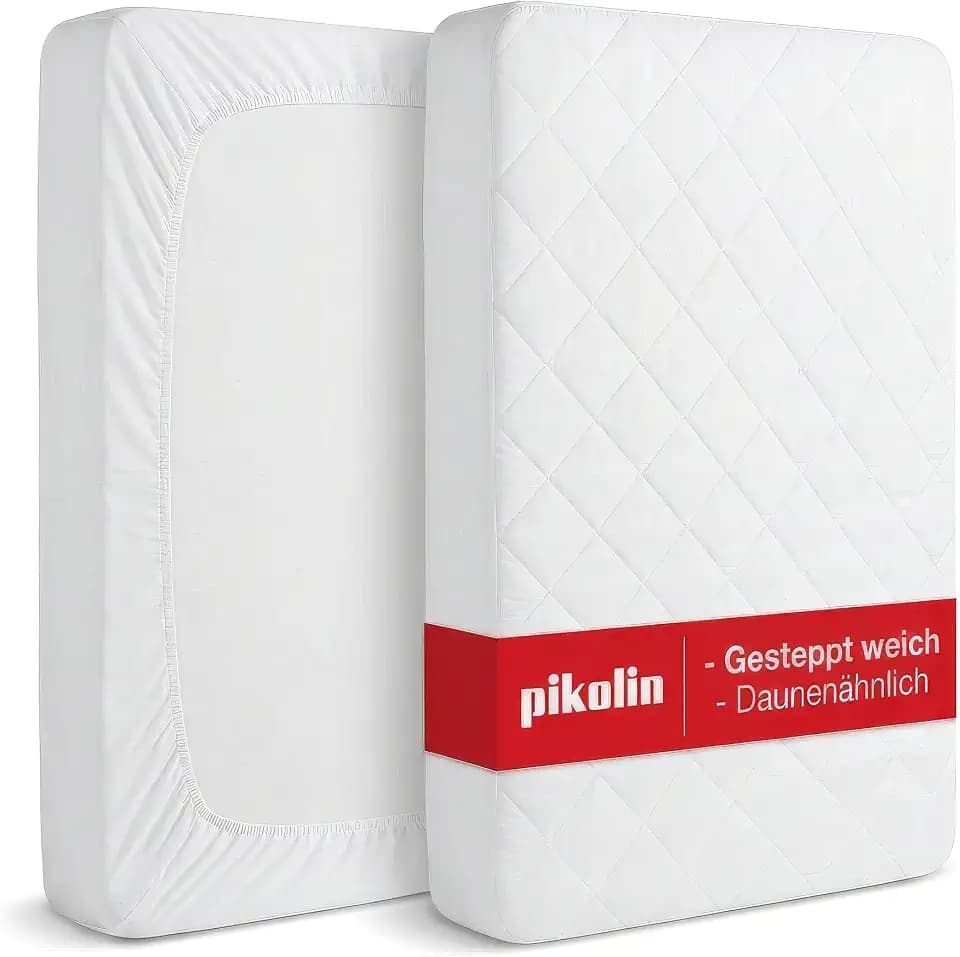 PIKOLIN Gesteppter Matratzenschoner 120x190/200 cm, Atmungsaktiv & Hygieneschutz, OEKO-TEX zertifiziert, bis 32 cm Höhe, Weich wattiert & Komfortabel