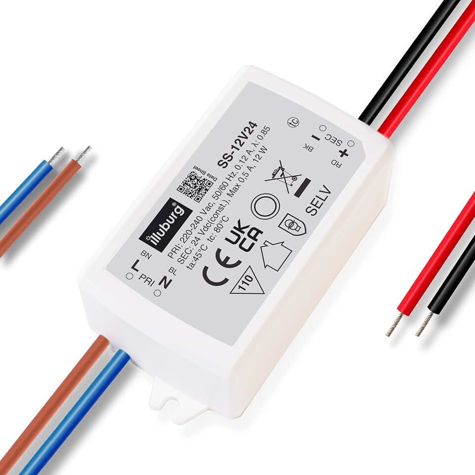 LED Trafo 24V 12W Flackerfrei Kompakt 69x35x23mm für LED Strip Lampe LED Netzteil Treiber Transformator Driver Power Supply