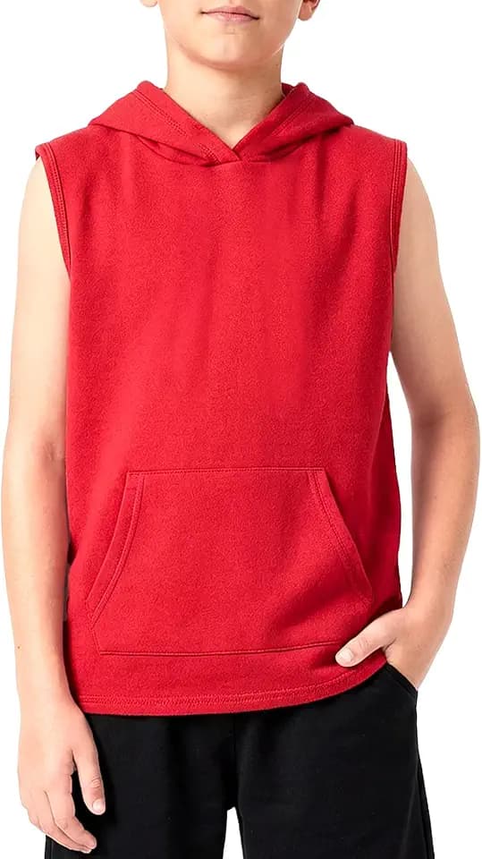 Boys Tank Tops Casual Sleeveless Athletic Hooded T-Shirts Basic Undershirts 5-12 Years