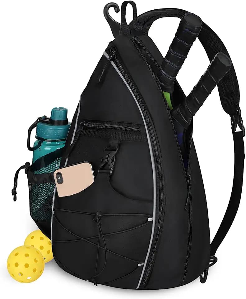Goloni Pickleball Sling Bag for Men Women, Lightweight Pickleball Backpack with Fence Hook