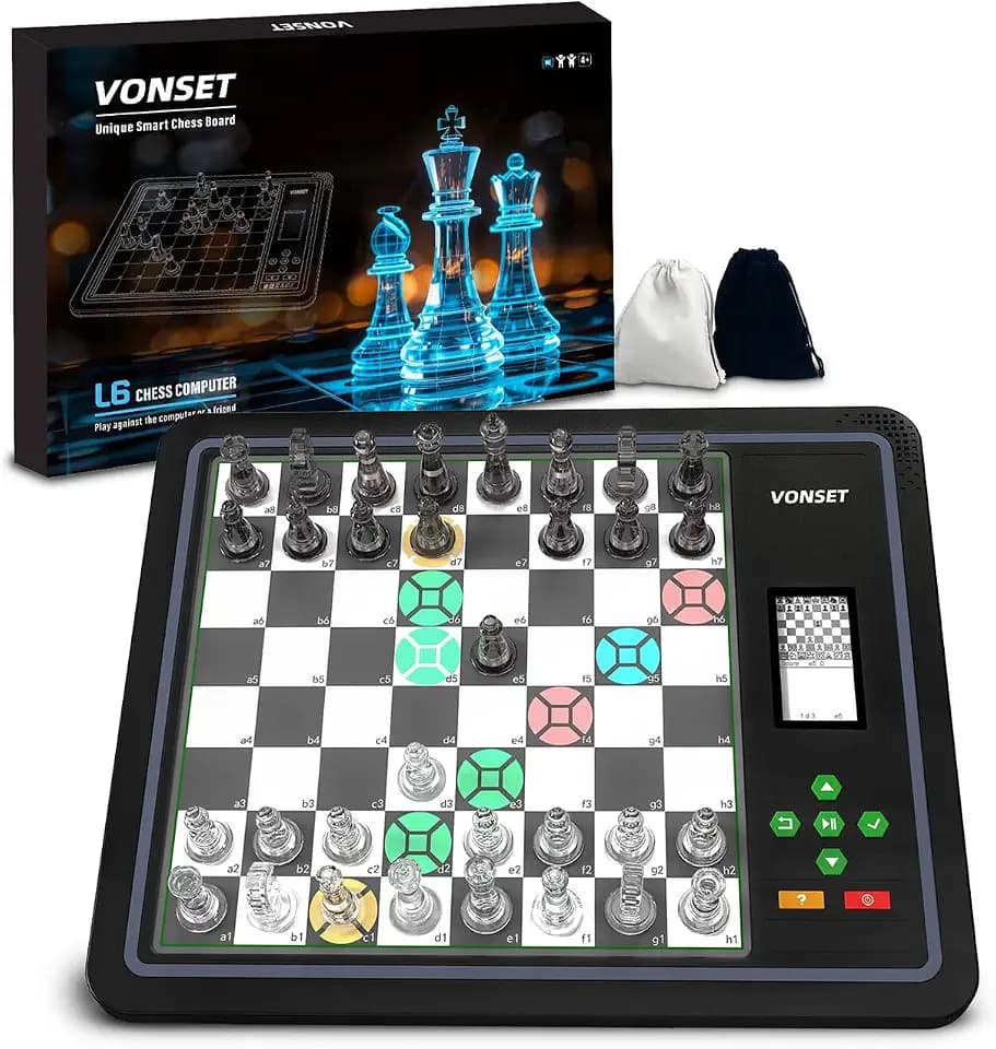 L6 Electronic Chess Board with LED Lights E-Ink Screen Display