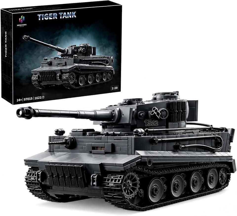 WW2 Tiger I Tank Building Set, Gray 3