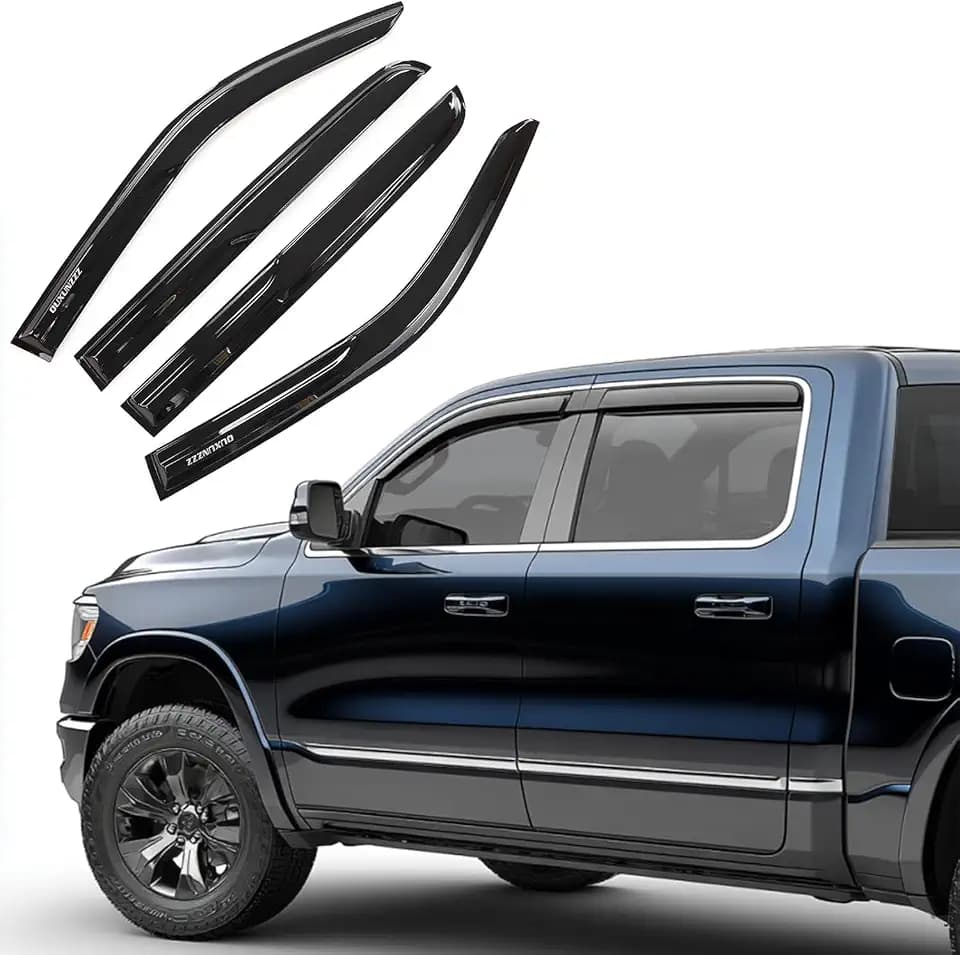 OutsideWindow Visors Rain Guards for Ram 1500 2500 3500 Crew Cab 2019-2026