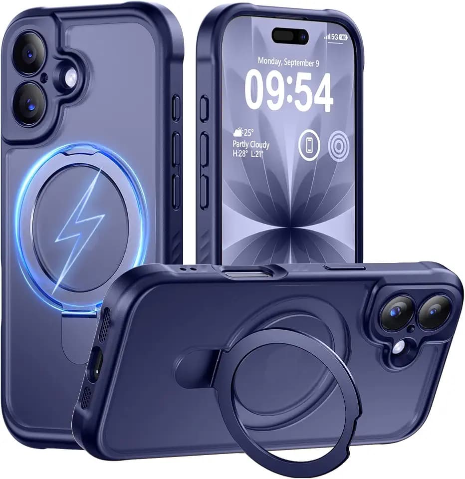 MOCCA Magnetic for iPhone 17 Case with Stand,Deep Blue