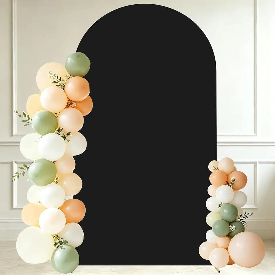 7.2FT Spandex Arch Backdrop Stand Covers,Black
