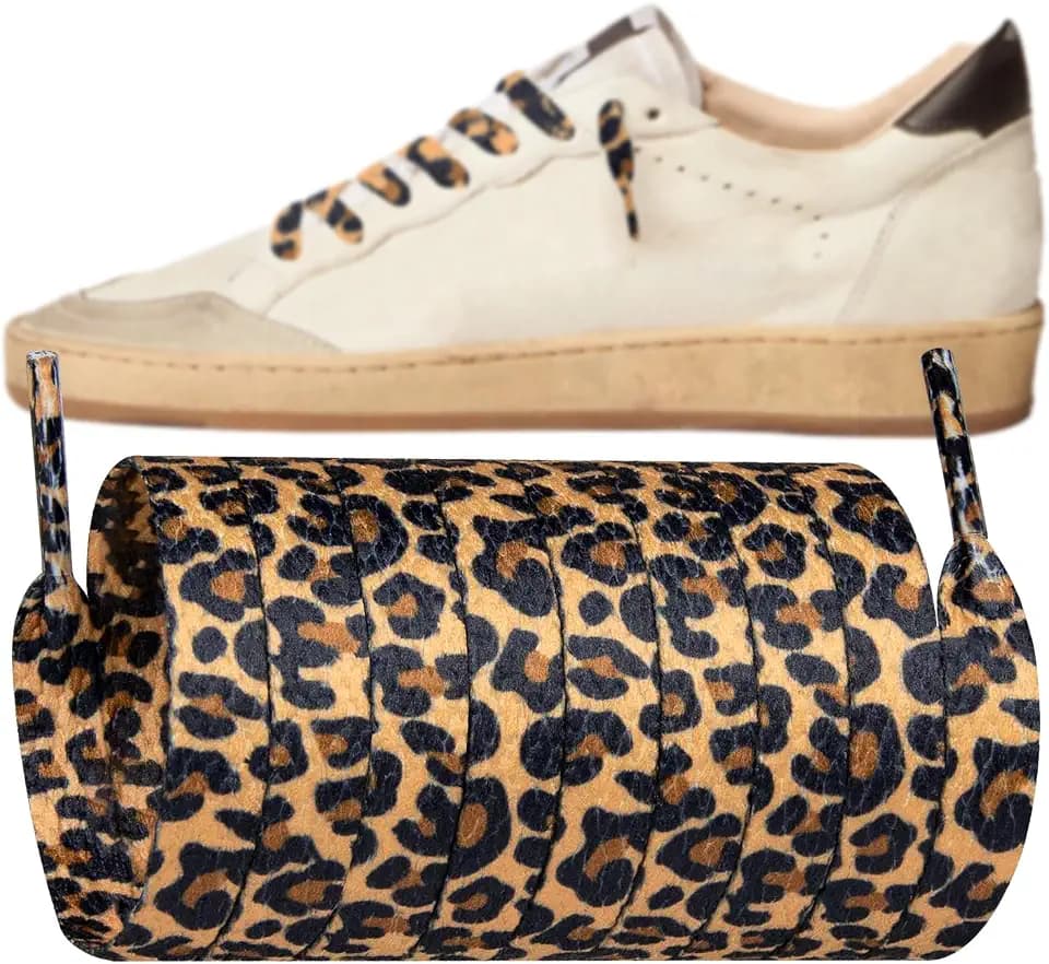 Endoto Leopard Print Shoe Laces Cheetah Shoelaces Strings