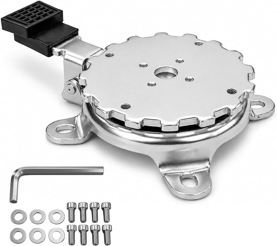 Chumia Patio Umbrella Rotation Swivel Base Part, 360° Rotating Replacement Disc, Fit Most Outdoor Umbrella Bases, Smooth Turning Metal Plate with Screws and Allen Key for Easy Repair, Shade Adjustment