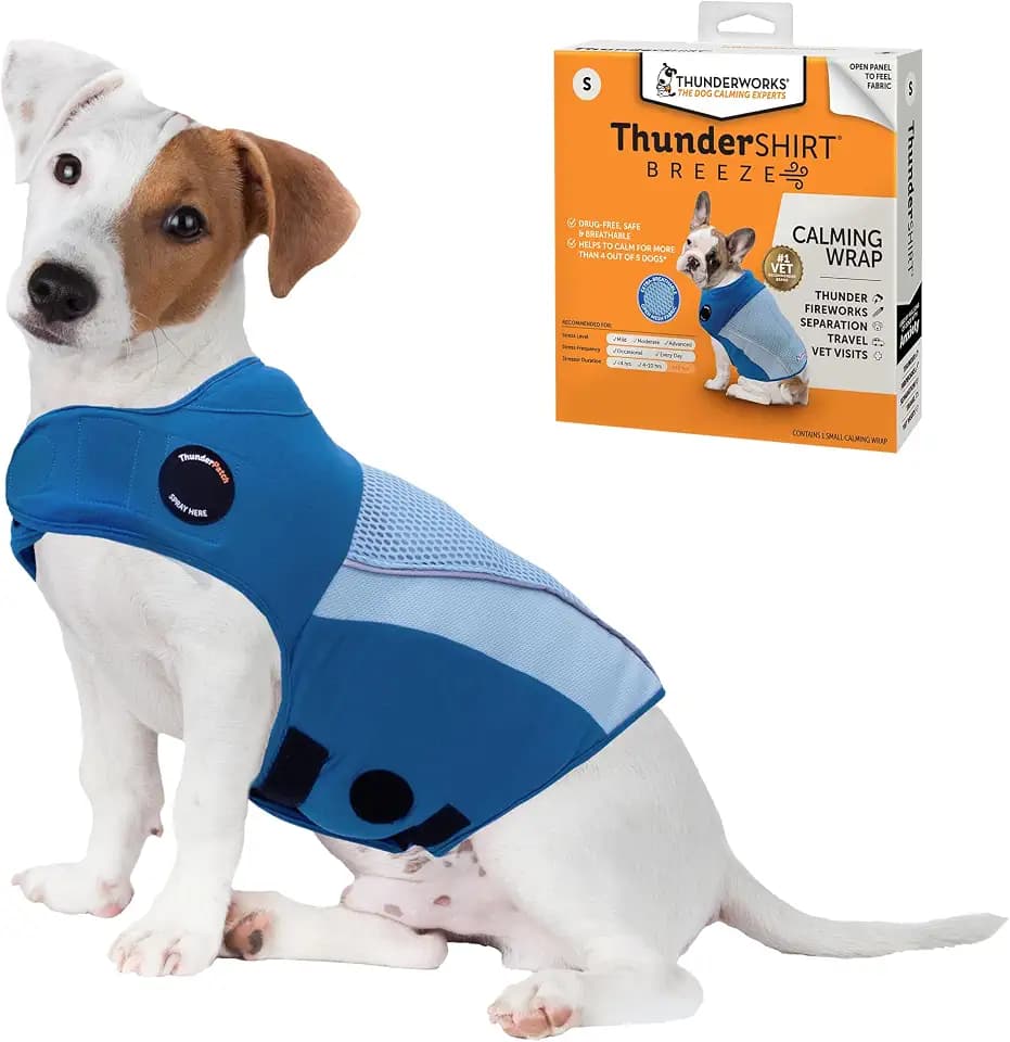 ThunderShirt Breeze for Dogs Calming Anxiety Vest, Small, Sky Blue