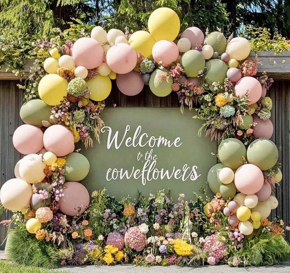 Pink Green Yellow Balloon Arch Double Stuffed, Dusty Green Light Yellow Mauve Ivory Pastel Balloon Garland Kit for Baby Shower Birthday Bridal Wedding Flower Summer Hawaii Party Decoration
