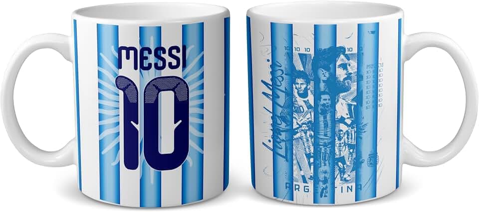 AFA Keramiktasse Kaffeebecher Tasse von Messi und der argentinischen Fußballnationalmannschaft, 300 ml, AAA-Dreifach-Kaffeetasse
