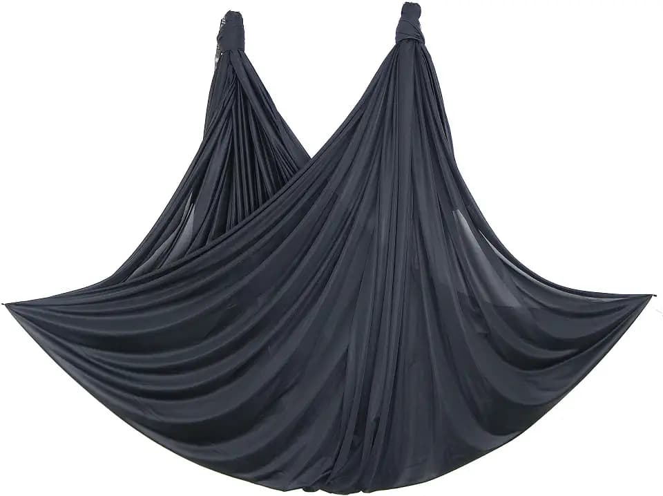 Deluxe L:5.5 Yards W:3 Yard Pilates Yoga Flying Swing Aerial Yoga Hammock Silk Fabric for Yoga Bodybuilding(5mx2.8m)
