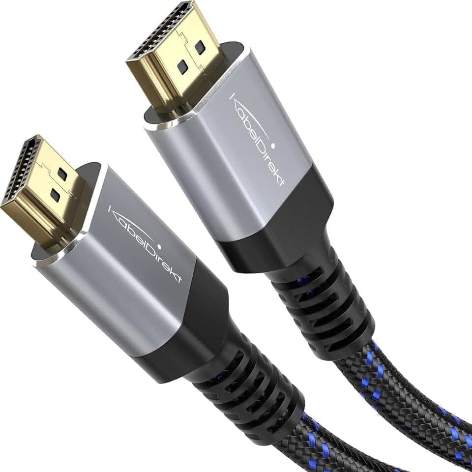 KabelDirekt – 4K HDMI-Kabel – 10m – Nylon, Metall – für PS5