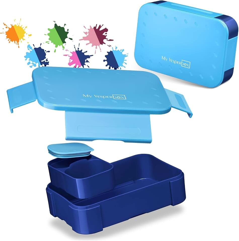 My Vesperbox® Brotdose für Kinder mit Fächern [MINI LITE] - Lunchbox mit Trennfächern - Bento Box - Jausenbox - Brotzeitbox für Schule & Kindergarten - Vesperdose für Jungen & Mädchen