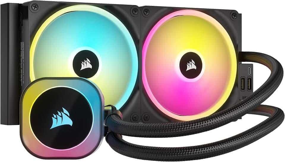 Corsair iCUE LINK H115i RGB Flüssig-CPU-Kühler - 280mm AIO - QX140 RGB-Lüfter - Passend Für Intel® LGA 1700, AMD® AM5 - iCUE LINK System Hub Enthalten - Schwarz